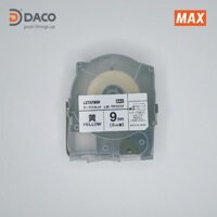 LM-TP509Y Băng nhãn máy in ống lồng đầu cốt MAX – Nhật Bản LM550A, LM550E, 9mm x 16m, màu vàng