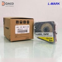 LM406YL: Băng nhãn in cho máy in ống lồng đầu cốt LK320, LK-320, 6mm x 8m màu vàng