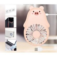 [LN1233] QS4 Quạt sạc mini quạt usb quạt gấu lợn báo hồng quạt cute quạt dễ thương kèm đèn fenci