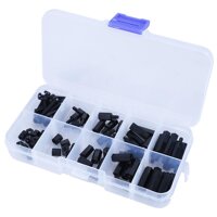 LngBo 88pcs plastic m3 nylon hex spacers screw nut column kit box set