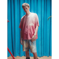 LNQE RRR123 Alphanumeric Print High Street Spray Paint Washed Vintage Unisex Loose Short Sleeve T T-shirt