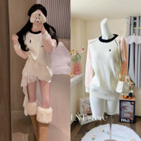 [LNT]Áo Raplh RL polo logo thêu con ngựa len dày dặn có tag áo tay áo sọc hồng độc lạ vibe Hàn Quốc Winter Aespa diện