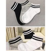 LỐ 10 ĐÔI TẤT CỔ KẺ MỘT MÀU CHẤT THUN DÀY ĐẸP - ĐEN