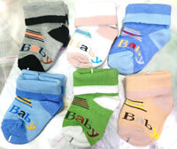 Lố 12 đôi tất sơ sinh Quảng Châu – mẫu in chữ Baby