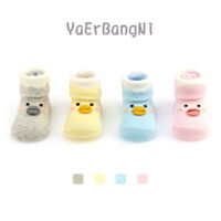 Lố 12 đôi tất thú sơ sinh – mẫu vịt mỏ vàng thun Cotton Có Chống Trượt Xinh xắn cho bé