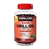 (Lọ 180 viên) Dầu nhuyễn thể Kirkland Signature Krill Oil 500mg Omega 3 & Astaxanthin