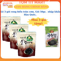 Lô 3 gói rong biển ăn liền trộn cơm cho bé vị dầu Oliu, gói 50gr, nhập khẩu Hàn Quốc