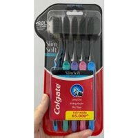 lô 5 bàn chải đánh răng colgate slim soft charcoal cao cấp