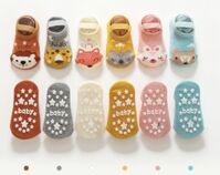 Lố 6 đôi tất hài dây chống trượt hình thú cho bé 6-24 tháng