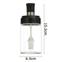 Lọ Đựng Gia Vị Thủy Tinh Kèm Thìa SENNAI 250ml Thủy Tinh Chịu Nhiệt Tặng Kèm Nhãn Tên - Thìa Múc