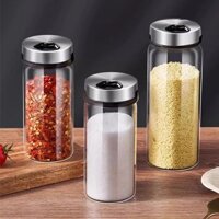 Lọ Gia Vị Thủy Tinh Nhà Bếp Chai Gia Vị Đặc Biệt Tinh Chất Gà Muối Tiêu Gia Vị Chai Nhà Tưới Nước Chai Thịt Nướng Có Sẵn