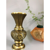 Lọ hoa bằng đồng màu cổ 30cm, lọ hoa bông cúc bằng đồng.