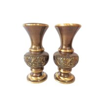 Lọ hoa bằng đồng màu giả cổ 30cm, lọ hoa bông cúc bằng đồng,