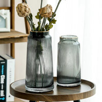 Lọ hoa, bình hoa thủy tinh cao cấp miệng sơn mạ vàng - Phong cách Bắc Âu Nordic Vintage