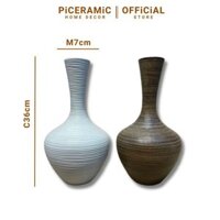 Lọ hoa cổ cao dáng tỏi ngỗng gốm sứ Bát Tràng, lọ cắm hoa cao 36x7x19cm