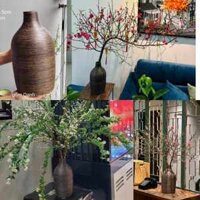 lọ hoa cổ nhỏ men mộc cắm sen, ly, đào, tuyết mai..gốm Bát Tràng cao cấp loại 1