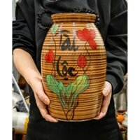 lọ hoa dáng chum cao 30cm miệng 13cm cắm hoa decor, men mộc gốm, lọ hoa cắm sen đẹp