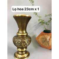 Lọ hoa đồng bình bông hoạ tiết bông cúc giả cổ bằng đồng nguyên chất - Đồ Đồng Đại Bái Giá Xưởng