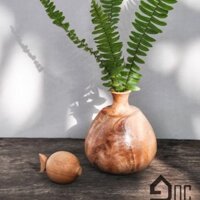 Lọ hoa gỗ, bình hoa gỗ đẹp cắm hoa lụa, hoa khô, hoa giả Góc Decor