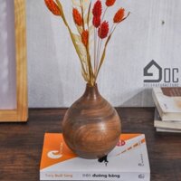 Lọ hoa gỗ đẹp, bình hoa bằng gỗ cắm hoa giả, hoa khô, hoa lụa Góc decor
