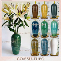 Lọ Hoa Gốm Dáng B0M - Bình Hoa cắm Lựu, Đào, Tuyết Mai Decor Trang Trí gomsutupo Bát Tràng