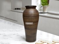 Lọ hoa gốm nâu mộc đùi dế