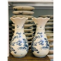 Lọ Hoa Lượn Men Rạn,Bình Bông Vẽ Rồng Gốm Sứ Bát Tràng,Thờ Cúng