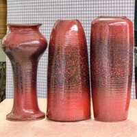 lọ hoa Men vân đá đỏ Ruby  Kích thước 30 - 35cm  bình hoa decor