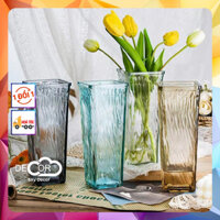 Lọ Hoa Miệng Vuông, Lọ Thủy Tinh Cắm Hoa Trang Trí Nhà Cửa, Cửa Hàng - Sky Decor