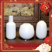 Lọ Hoa Mini Gốm Sứ Men Matt trắng Cao Cấp Gốm Sứ Quang Vinh - Bình Hoa Mini Decor trang trí