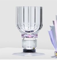 Lọ hoa pha lê cao cấp Reflections Copenhagen Utah Vase 222, màu Clear/Rose/Black (13x13x27.8cm) – cái