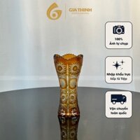 Lọ hoa pha lê màu cao 150mm-(Mô tả) Lọ hoa Pha Lê Tiệp Caesar Bohemia Crystal Gia Thịnh bó mạ mini vàng mài 57 độc đáo.