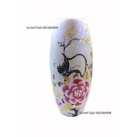 Lọ hoa sơn mài vẽ hoa phù dung-Gốm sứ Bát Tràng