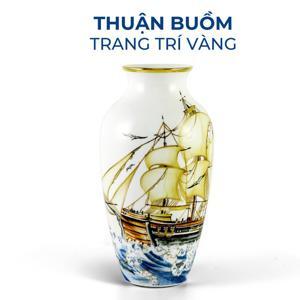 Lọ hoa Thuận Buồm trang trí vàng 27cm