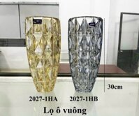Lọ hoa thủy tinh ô vuông 30cm vàng 2027- 1 Ha Deli (Kiện 6 cái)