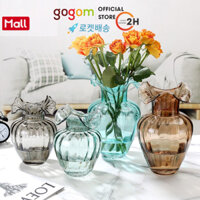 Lọ hoa thủy tinh trong - Bình hoa decor trang trí dây gai vintage decor pha lê cao cấp sang trọng GOGOM-FL01
