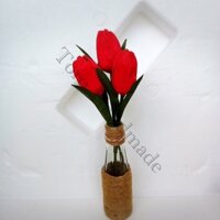 Lọ hoa Tulip giả trang trí decor - hoa handmade cao cấp