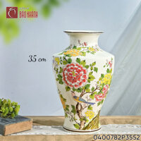 Lọ hoa vẽ Chim Hoa Phú Quý dáng chóe