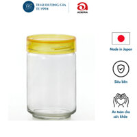 Lọ, hũ thủy tinh 1 lít nắp nhựa vàng kháng khuẩn Nhật Bản Aderia - M6632