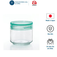 Lọ, hũ thủy tinh 1 lít xanh, nắp nhựa kháng khuẩn Nhật Bản Aderia - M6626