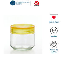 Lọ, hũ thủy tinh 500ml nắp nhựa vàng kháng khuẩn Nhật Bản Aderia - M6624