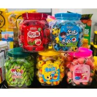 Lọ Kẹo dẻo 50 cái  với hình con mắt, dâu tây, trái banh, dưa hấu thơm ngon hấp dẫn, đồ ăn vặt hot nhất