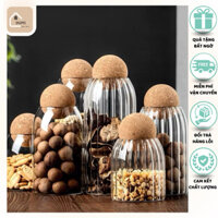Lọ keo hũ thuỷ tinh nắp gỗ cao cấp dùng đựng bánh kẹo, trà, gia vị, sữa, hạt 500ml 800ml 1000ml P10 - DOMISTORE99