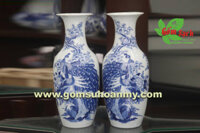 Lọ lục bình bát tràng vẽ chim công
