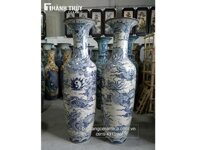 Lọ lục bình sứ vẽ Rồng men rạn cao 1m6