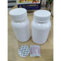 Lọ nhựa dược trắng đựng thuốc, chai nhựa đựng thuốc HDPE 100CC- Combo 100 lọ gồm chai lọ nắp hút ẩm và siu tự dính
