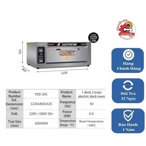 Lò nướng 1 tầng 2 khay Southstar bảng điện tử