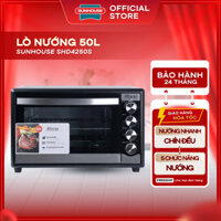 Lò Nướng 50L Sunhouse Mama SHD4250S - Công Suất 1850W, Thanh Nướng Kép, Cửa Kính 2 Lớp