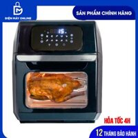 Lò Nướng Chân Không Lock&Lock chính hãng 12 Lít EJF696BLK có màn hình Led cảm ứng sang trọng kính cường lực bền bỉ trong suốt có thể nhìn thức ăn đang được chế biến chống dính tốt dung tích to - Bảo hành 12 tháng