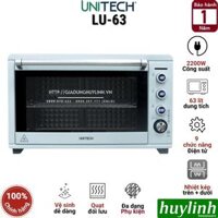 Lò nướng điện đối lưu Unitech LU-63 - 2200W - Dung tích 63 lít - 9 Chức năng - Hàng chính hãng - Xanh mint